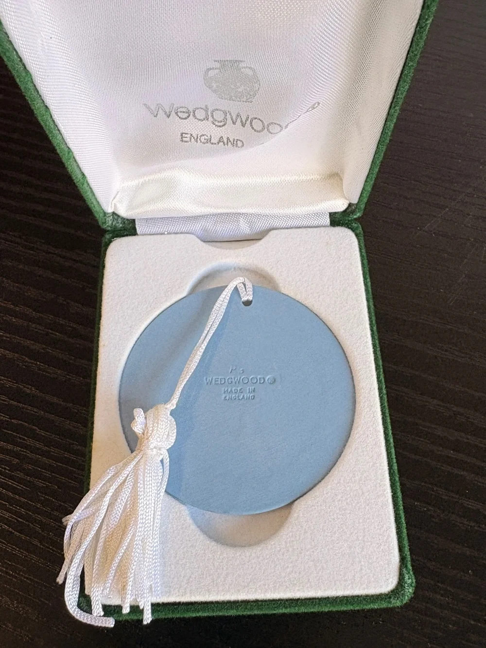 Wedgwood Pale Blue and White Jasperware Holiday Medallion Ornament
